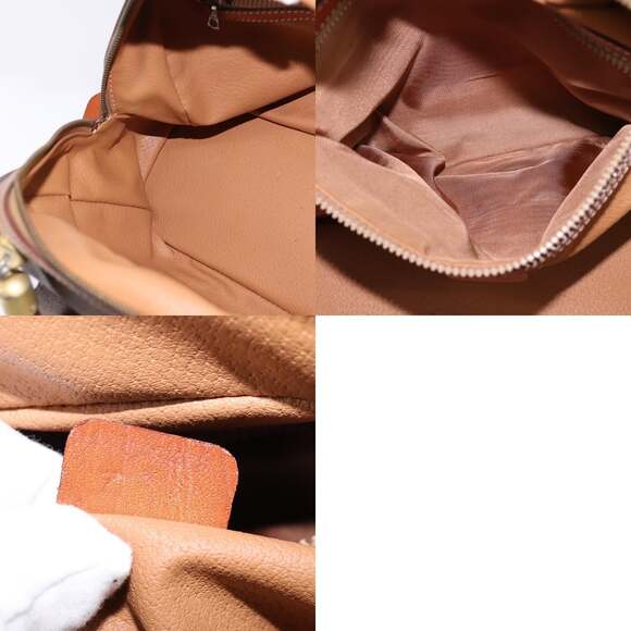 CELINE Macadam Canvas Hand Bag Pvc Leather Brown Gold - Picture 12 of 12